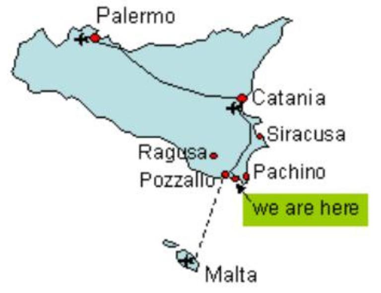 Map of Azzarelli villa in Sicily